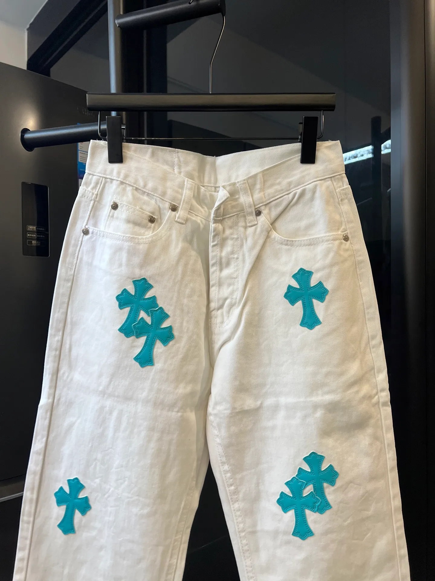 P250 [next day] Chrome hearts/Chrome Hearts 25FW CH Marine Limited Green Leather Jeans (White) Size: 28 30 32 34 (corresponds to s-xl) Detailed sizes can be found in Figure 9